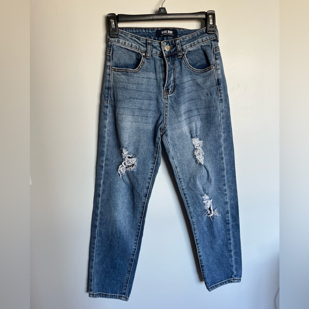 women’s high rise wax jean brand 0/24